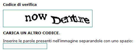 esempio codice di verifica ReCaptcha